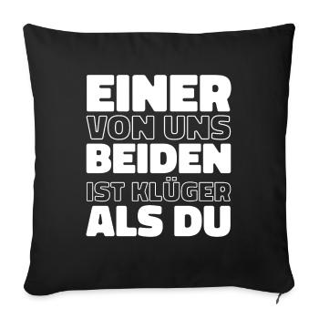 Humour noir - Housse de coussin décorative 45 x 45 cm - noir - Devant