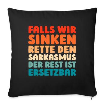 Humour noir - Housse de coussin décorative 45 x 45 cm - noir - Devant