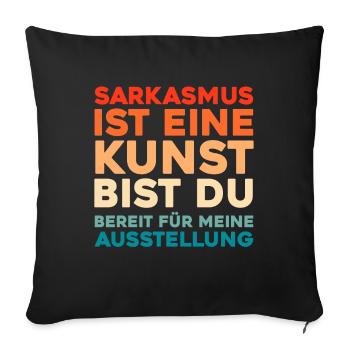 Humour noir - Housse de coussin décorative 45 x 45 cm - noir - Devant