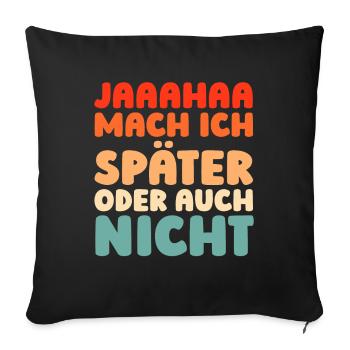 Schwarzer Humor - Sofakissenbezug 45 x 45 cm - Schwarz - Vorne