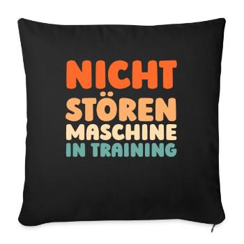 Fitness d’humour noir dans la salle de sport - Housse de coussin décorative 45 x 45 cm - noir - Devant