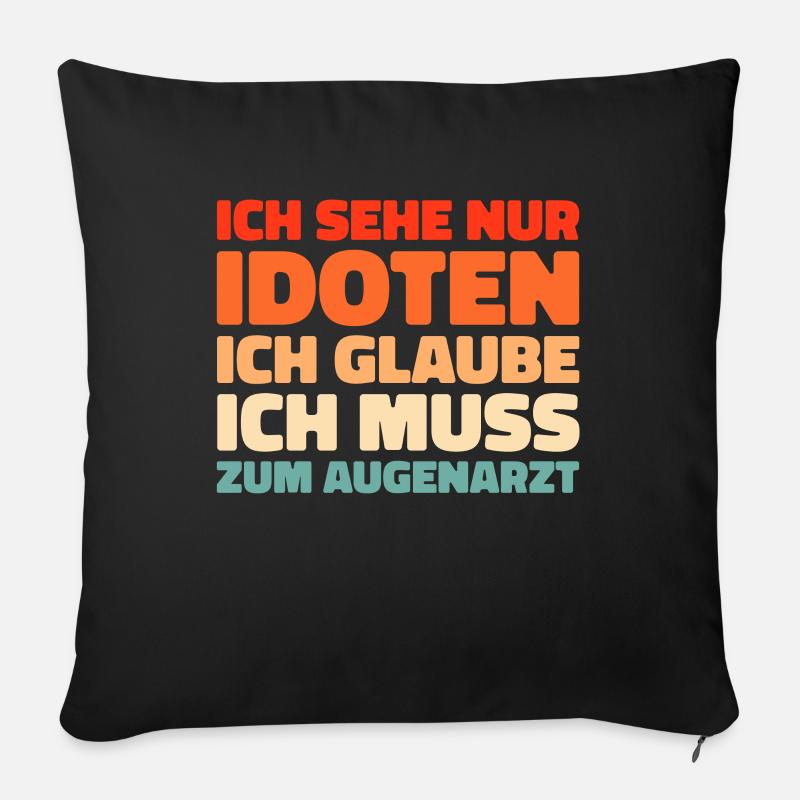 humour noir - Housse de coussin décorative 45 x 45 cm - noir