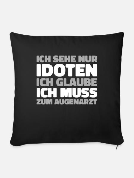 Schwarzer Humor - Sofakissenbezug 45 x 45 cm - Schwarz
