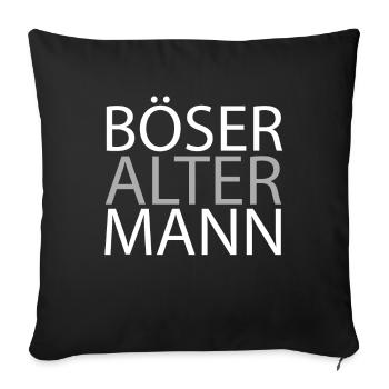 Schwarzer Humor Bser Alter Mann - Sofakissenbezug 45 x 45 cm - Schwarz - Vorne