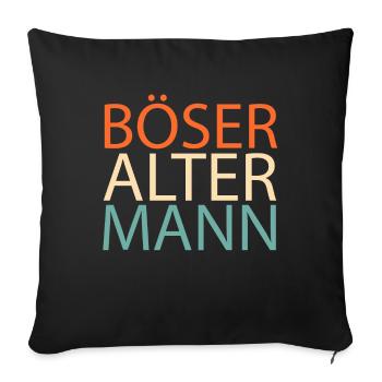 Schwarzer Humor Bser Alter Mann - Sofakissenbezug 45 x 45 cm - Schwarz - Vorne