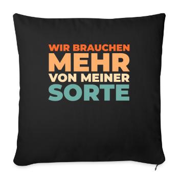 Schwarzer Humor - Sofakissenbezug 45 x 45 cm - Schwarz - Vorne