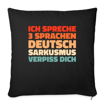 Humour noir - Housse de coussin décorative 45 x 45 cm - noir - Devant