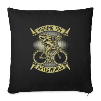 Road Bike Cycling Cyclist Skeleton - Sofa pillowcase 17,3'' x 17,3'' (45 x 45 cm) - black - Front