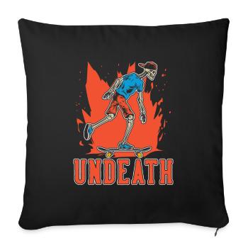 Skateboard Skater Skeleton Undeath - Sofa pillowcase 17,3'' x 17,3'' (45 x 45 cm) - black - Front