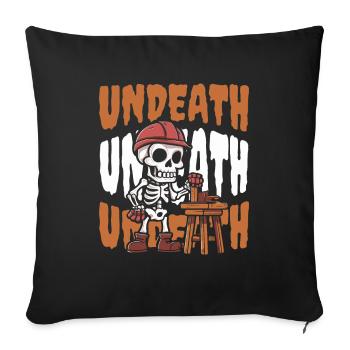 Charpentier Charpentier Charpentier Squelette Mort-vivant - Housse de coussin décorative 45 x 45 cm - noir - Devant