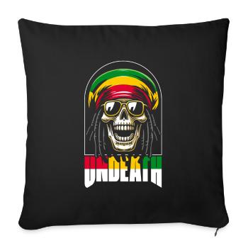 Reggae Skull Undeath - Sofa pillowcase 17,3'' x 17,3'' (45 x 45 cm) - black - Front