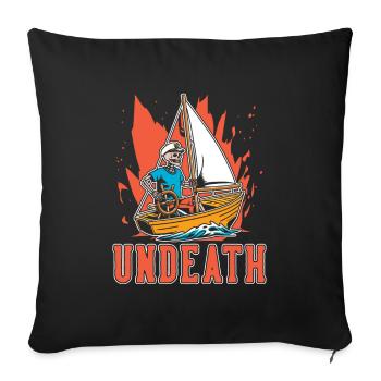 Voilier Marin Voilier Mort-Mort - Housse de coussin décorative 45 x 45 cm - noir - Devant