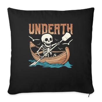 Aviron Rameur Squelette Mort-Mort - Housse de coussin décorative 45 x 45 cm - noir - Devant