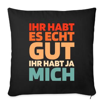 Schwarzer Humor - Sofakissenbezug 45 x 45 cm - Schwarz - Vorne