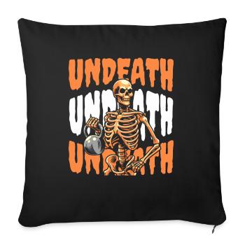 Kettlebell Skeleton Undeath - Sofa pillowcase 17,3'' x 17,3'' (45 x 45 cm) - black - Front