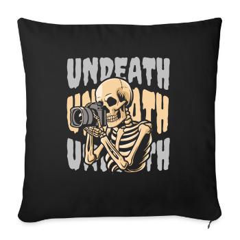 Photographer Photography Camera Skeleton Undeath - Sofa pillowcase 17,3'' x 17,3'' (45 x 45 cm) - black - Front