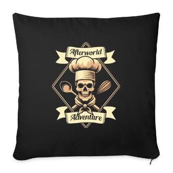 Chef cuisinier Aventure de l’après-monde - Housse de coussin décorative 45 x 45 cm - noir - Devant