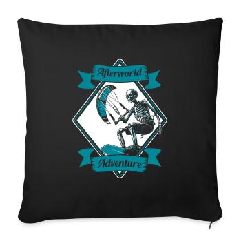 Kitesurfeur Kitesurf Kitesurf Kitesurf Skeleton - Housse de coussin décorative 45 x 45 cm - noir - Devant