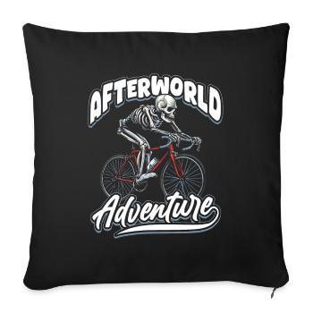 Road Bike Cycling Cyclist Skeleton - Sofa pillowcase 17,3'' x 17,3'' (45 x 45 cm) - black - Front