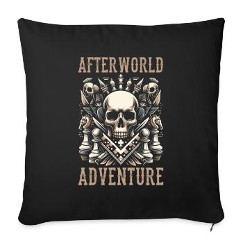 Chess Skull Afterworld Adventure - Sofa pillowcase 17,3'' x 17,3'' (45 x 45 cm) - black - Front