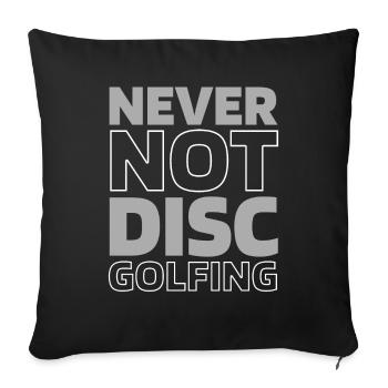 Frisbee Golf Disc Golf - Sofa pillowcase 17,3'' x 17,3'' (45 x 45 cm) - black - Front