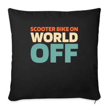 Motoroller Scooter Bike Sur World Off - Housse de coussin décorative 45 x 45 cm - noir - Devant