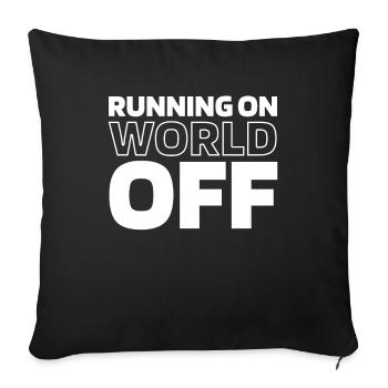 Läufer Jogger Runner Laufen Running On World Off - Housse de coussin décorative 45 x 45 cm - noir - Devant