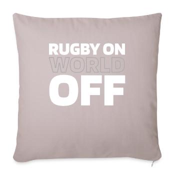 Rugby Rugby On World Off - Sofakissenbezug 45 x 45 cm - helles Taupe - Vorne