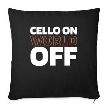 Cello Cellist Cello On World Off - Sofa pillowcase 17,3'' x 17,3'' (45 x 45 cm) - black - Front
