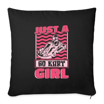 Pilote de karting Go Kart Karting - Housse de coussin décorative 45 x 45 cm - noir - Devant