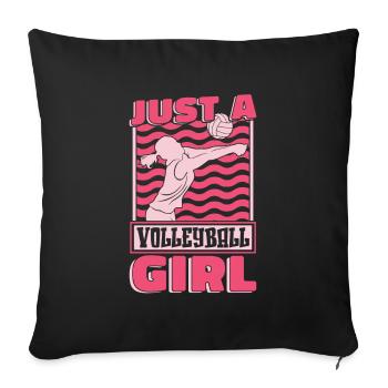 Joueur de volley-ball Joueur de volley-ball juste une fille de volley-ball - Housse de coussin décorative 45 x 45 cm - noir - Devant