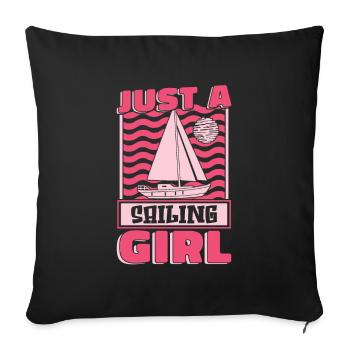 Voilier Marin Voilier Juste Une Fille De Voile - Housse de coussin décorative 45 x 45 cm - noir - Devant