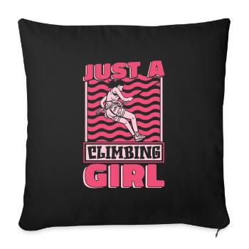 Climbing Climber Just A Climbing Girl - Sofa pillowcase 17,3'' x 17,3'' (45 x 45 cm) - black - Front