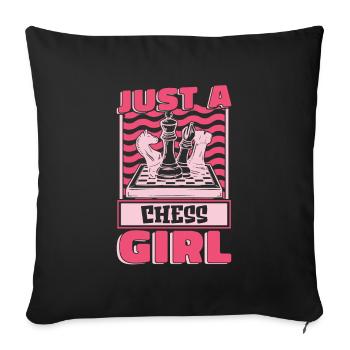Schach Just A Chess Girl - Sofa pillowcase 17,3'' x 17,3'' (45 x 45 cm) - black - Front