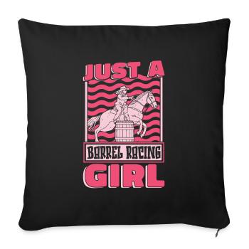 Course de barils Western Riding Course de barils - Housse de coussin décorative 45 x 45 cm - noir - Devant