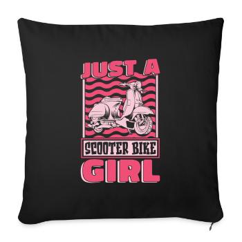 Motorroller Just A Scooter Bike Girl - Sofa pillowcase 17,3'' x 17,3'' (45 x 45 cm) - black - Front