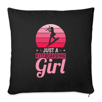 Kitesurfer Kitesurfing Kiting Kitesurfing - Sofa pillowcase 17,3'' x 17,3'' (45 x 45 cm) - black - Front