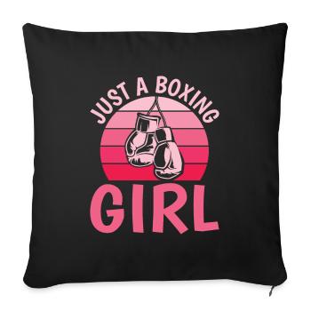 Boxen Boxer Just A Boxing Girl - Sofa pillowcase 17,3'' x 17,3'' (45 x 45 cm) - black - Front