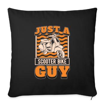 Motorroller juste un gars de vélo de scooter - Housse de coussin décorative 45 x 45 cm - noir - Devant