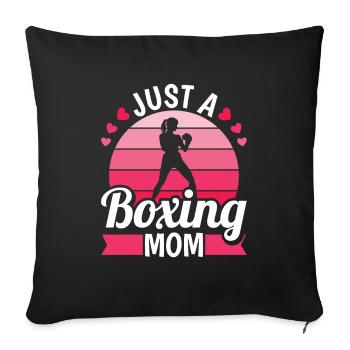 Boxen Boxer Just A Boxing Mom - Sofa pillowcase 17,3'' x 17,3'' (45 x 45 cm) - black - Front