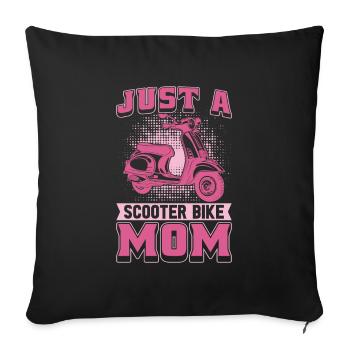Motorroller Mutter Juste Une Maman Scooter Vélo - Housse de coussin décorative 45 x 45 cm - noir - Devant