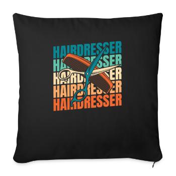 Hairdresser Hairstylist - Sofa pillowcase 17,3'' x 17,3'' (45 x 45 cm) - black - Front