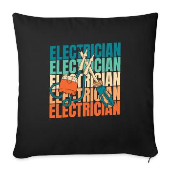 Électricien Électronicien Technicien en Electronique - Housse de coussin décorative 45 x 45 cm - noir - Devant