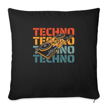 Techno Raver - Housse de coussin décorative 45 x 45 cm - noir - Devant