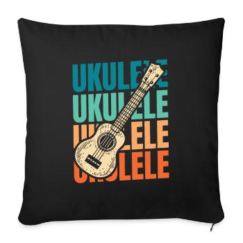Ukulele - Sofakissenbezug 45 x 45 cm - Schwarz - Vorne
