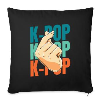 K Pop Kpop Korean Pop - Sofa pillowcase 17,3'' x 17,3'' (45 x 45 cm) - black - Front