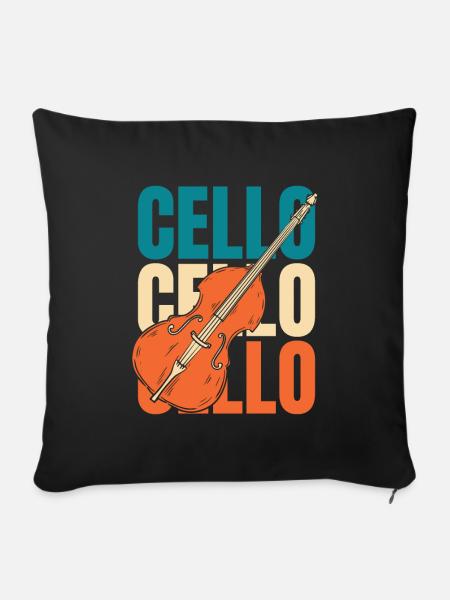 Cello Cellist - Sofakissenbezug 45 x 45 cm - Schwarz