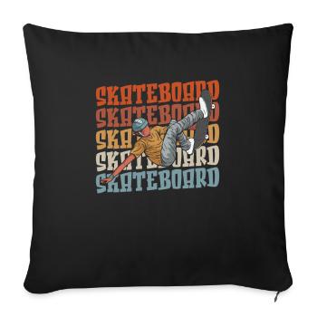 Skateboard Skater - Sofa pillowcase 17,3'' x 17,3'' (45 x 45 cm) - black - Front