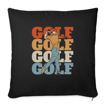 Golf Golfer Golfen - Sofakissenbezug 45 x 45 cm - Schwarz - Vorne
