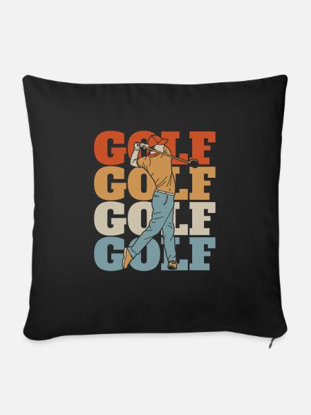 Golf Golfer Golfen - Sofakissenbezug 45 x 45 cm - Schwarz